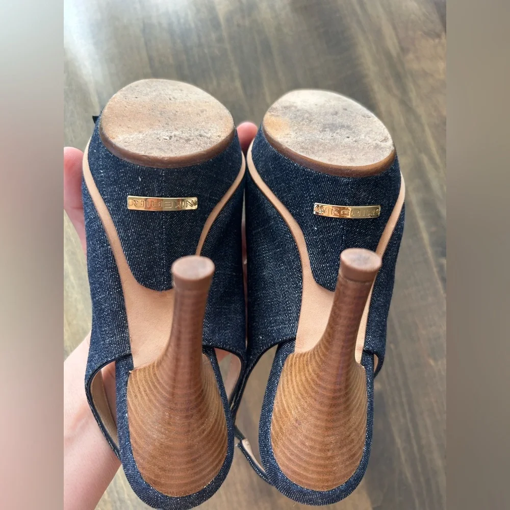 🎀🎀Cole Haan Navy Peep Toe Heels with Bow NIKE AIR
